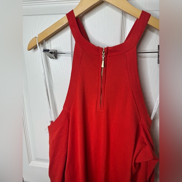 4X Red Orange Torrid Cold Shoulder Sweater w/ Long Sleeves & Back Zip - Picture 5 of 7